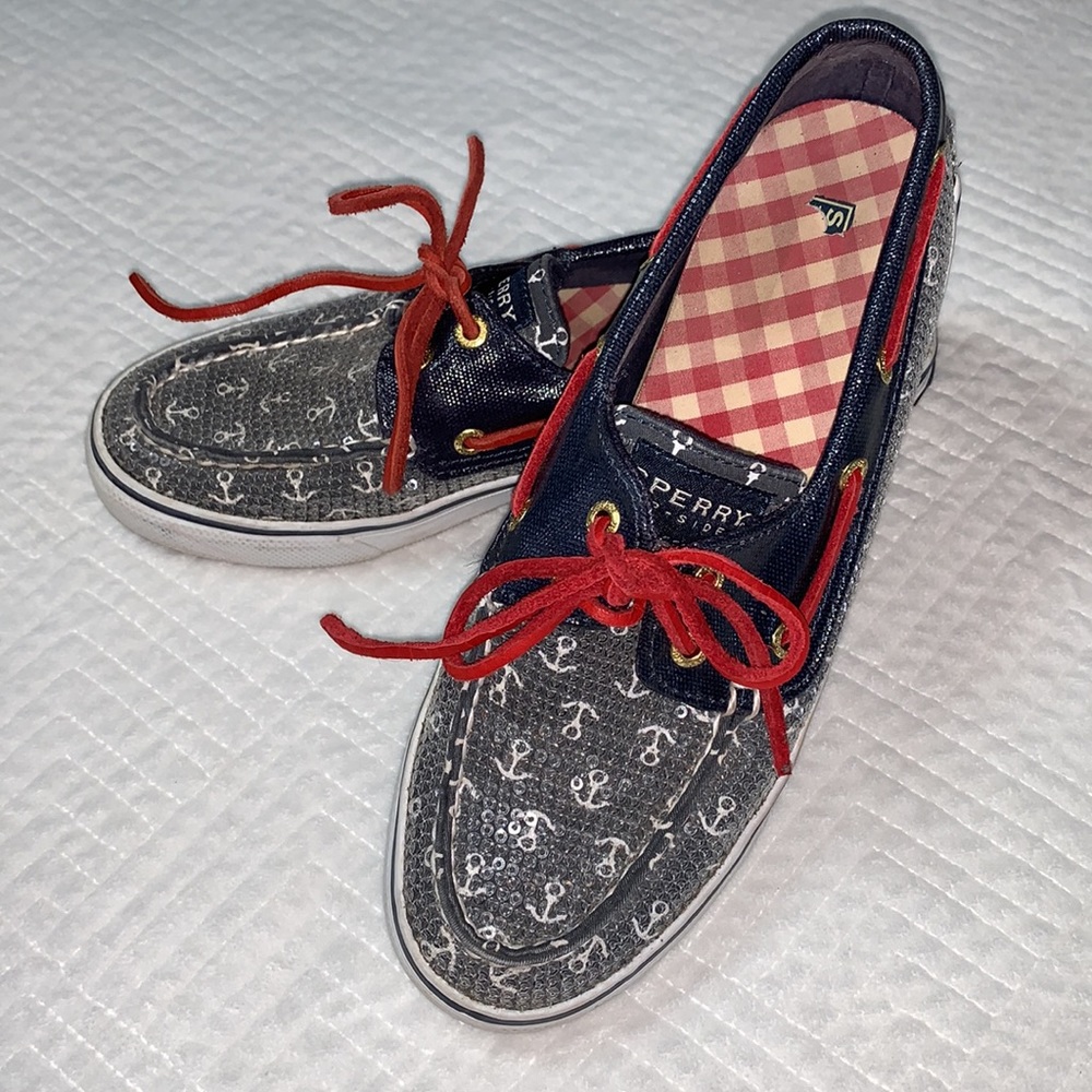 Sperry Top-Sider Nautical Anchor Sequin Boat Shoes